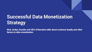 Successful Data Monetization Strategy