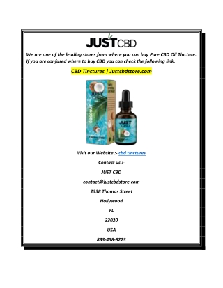 CBD Tinctures  Justcbdstore.com