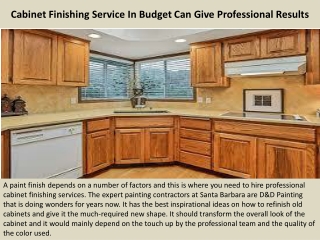 Cabinet Finishing Service In Budget Can Give Professional Results