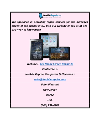 Cell Phone Screen Repair Service in NJ