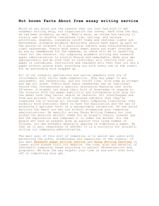 Not known Facts About free essay writing service