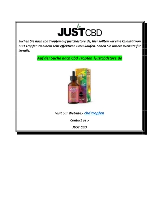 Auf der Suche nach Cbd Tropfen justcbdstore.de