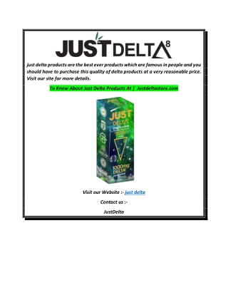 To Know About Just Delta Products At   Justdeltastore.com