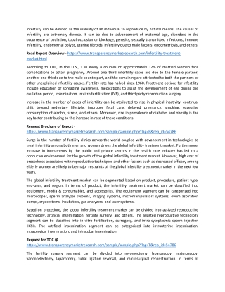 Infertility Treatment Devices Market Growth Analysis up to 2026