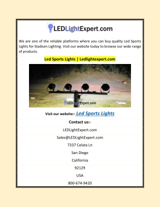 Led Sports Lights | Ledlightexpert.com