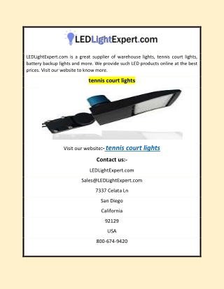 Tennis court lights | Ledlightexpert.com