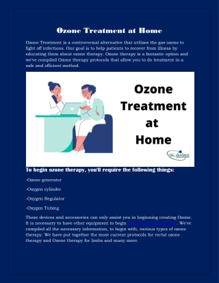 Ozone Treatment at Home