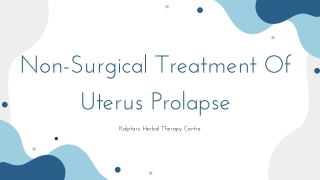 Non Surgical Treatment of Uterus Prolapse 