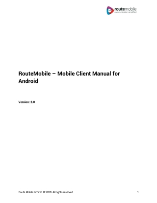 RouteMobile – Mobile Client Manual for  Android