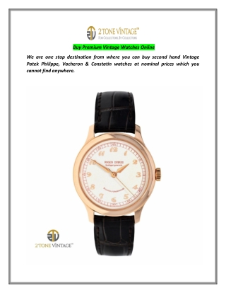 Buy Premium Vintage Watches Online