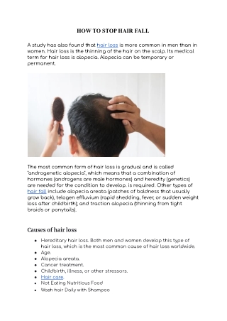 HOW TO STOP HAIR FALL