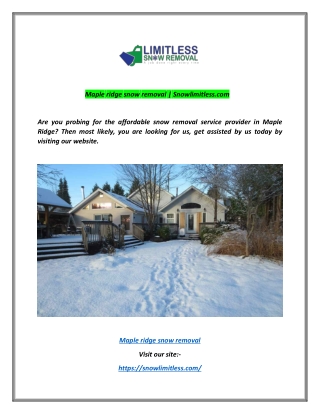 Maple ridge snow removal | Snowlimitless.com