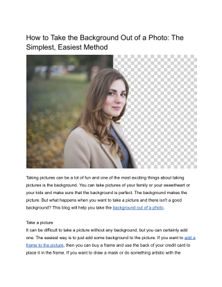 How to Take the Background Out of a Photo The Simplest, Easiest Method