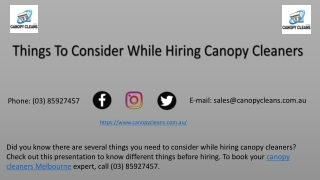 Things To Consider While Hiring Canopy Cleaners