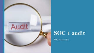 Improve your performance and system - SOC1 audit