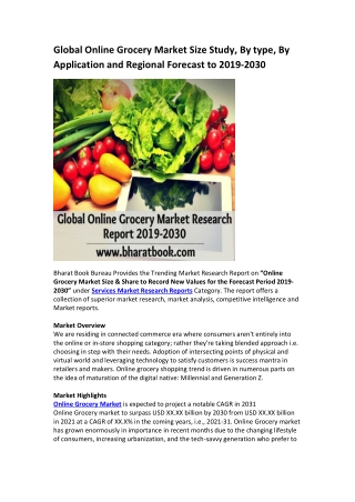 Global Online Grocery Market Research Report 2019-2030