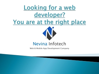 Looking for a web developer You are at the right place