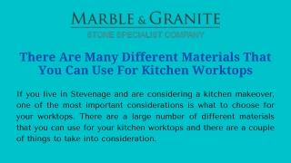 There Are Many Different Materials That You Can Use For Kitchen Worktops