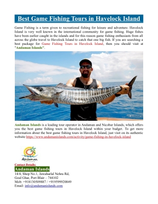 Best Game Fishing Tours in Havelock Island