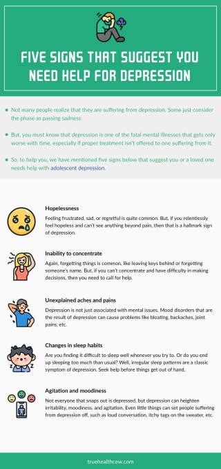 Five Signs That Suggest You Need Help For Depression