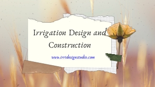 Irrigation Design and Construction Services - Irri Design Studio