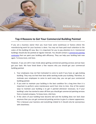 Top 4 Reasons to Get Your Commercial Building Painted