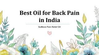 Best Oil for Back Pain in India