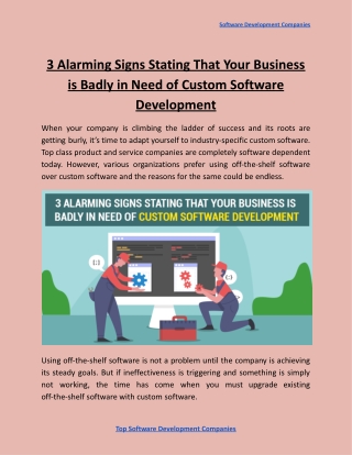 3 Alarming Signs Stating That Your Business is Badly in Need of Custom Software Development