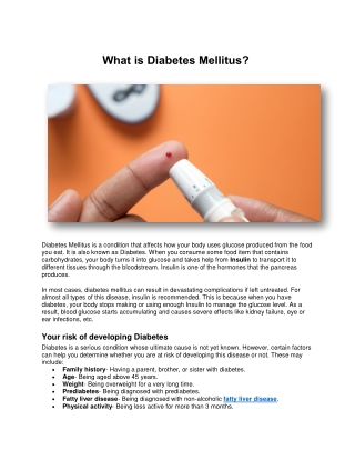 What is Diabetes Mellitus.docx