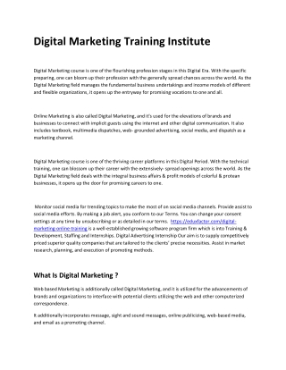 Digital Marketing Training Institute