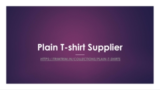 Plain T-shirt Supplier