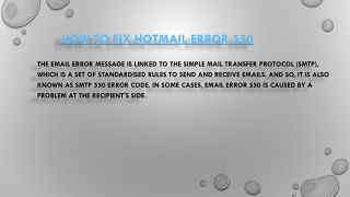 How to fix Hotmail error 550