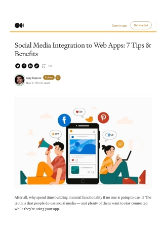 Social Media Integration to Web Apps: 7 Tips & Benefits