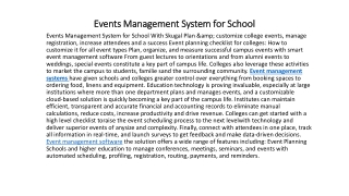 Events Management System for School