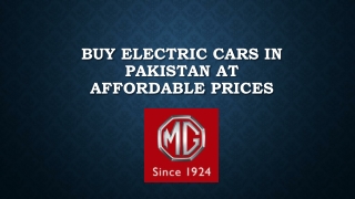 Buy Electric Cars in Pakistan At Affordable Prices