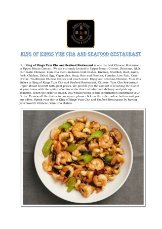 King Of Kings Yum Cha and Seafood Restaurant