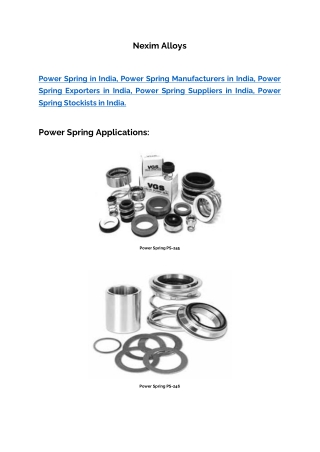 Power Spring Manufacturer in India