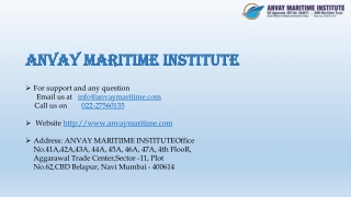 Merchant Navy Academy in India-ANVAYMARITIME