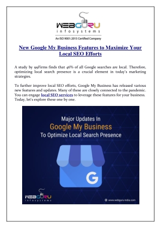 New Google My Business Features to Maximize Your Local SEO Efforts