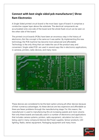 Obtain single-sided PCB machine at Shree Ram Electronics