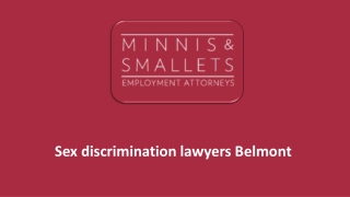 Sex discrimination lawyers Belmont