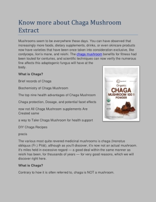 Chaga Mushroom Extract (8-11)