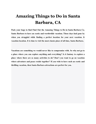 Amazing Things to Do in Santa Barbara, CA