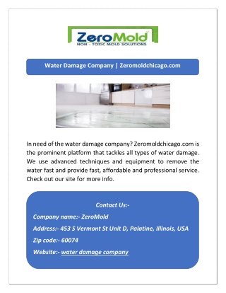 Water Damage Company | Zeromoldchicago.com