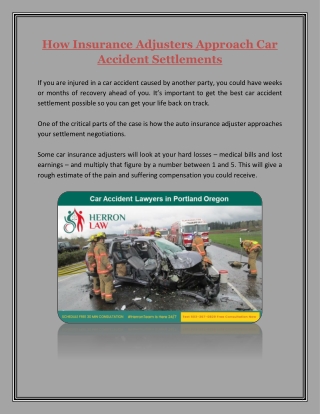 How Insurance Adjusters Approach Car Accident Settlements