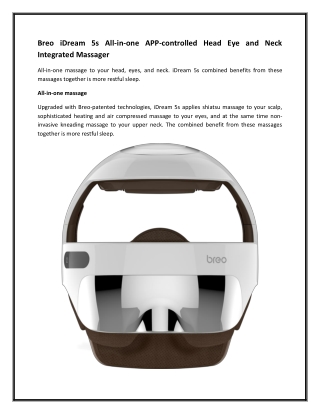 Breo iDream 5s All-in-one APP-controlled Head Eye and Neck Integrated Massager
