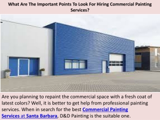 What Are The Important Points To Look For Hiring Commercial Painting Services?