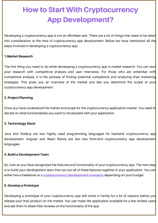 How to Start With Cryptocurrency App Development?