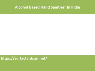 Alcohol Based Hand Sanitizer Manufacturer In India