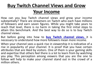 buy twitch channel views